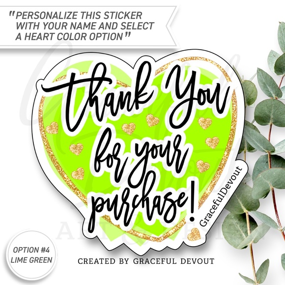 Thank You For Your Purchase! -Sticker 2" (inches)(48ct.) [GD192-48] - Picture 5 of 14